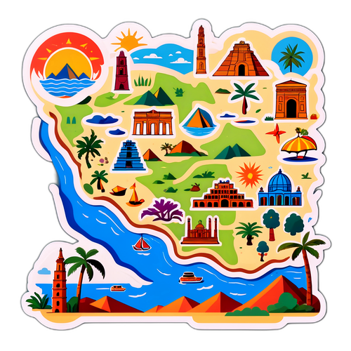 Sticker Mappa Colorata dell'Eritrea