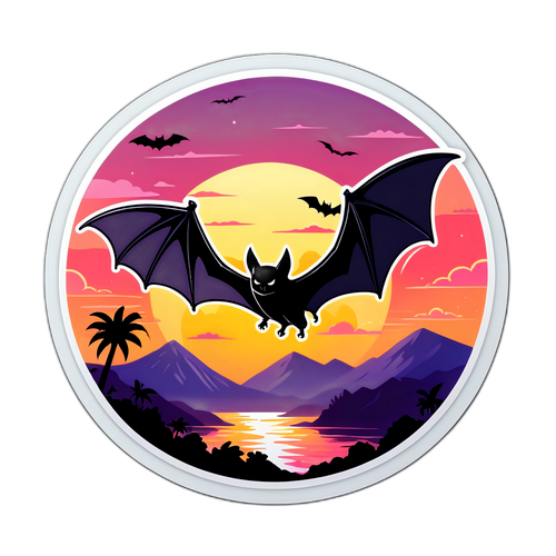 מדבקה של נוף מרהיב של בת-אין בשקיעה