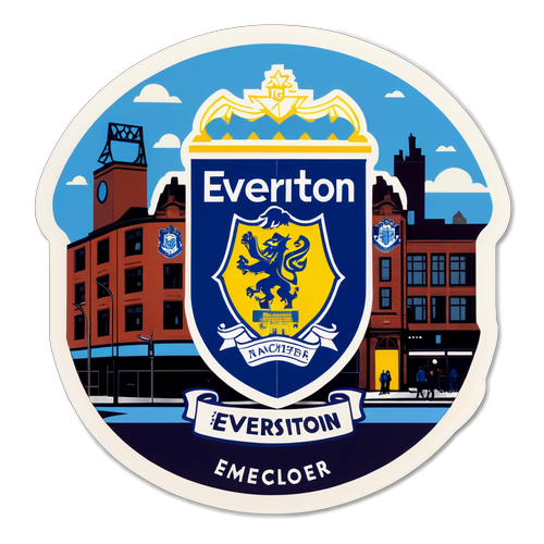 Sticker cu peisaj urban din Manchester și echipa de fotbal Everton