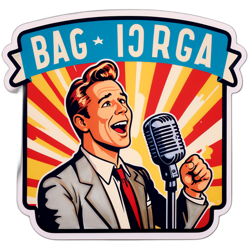 Motivationsaufkleber mit Andy Borg im vintage Kino