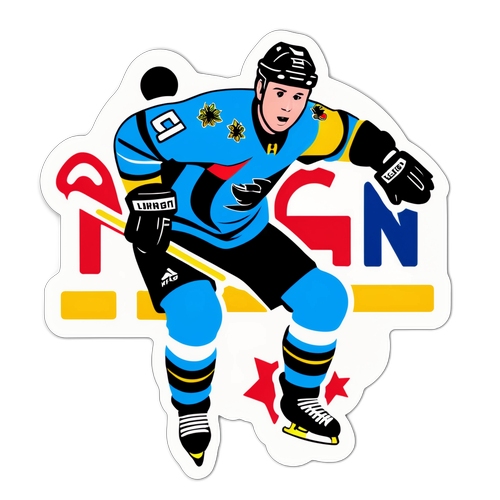 Jääkiekkoilija Miro Heiskanen maalin teossa