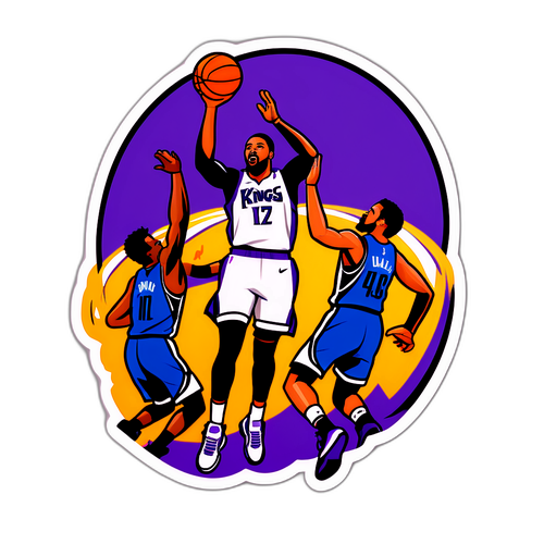 Kings ve Mavericks Arasındaki Rekabeti Temsil Eden Basketbol Sticker'ı