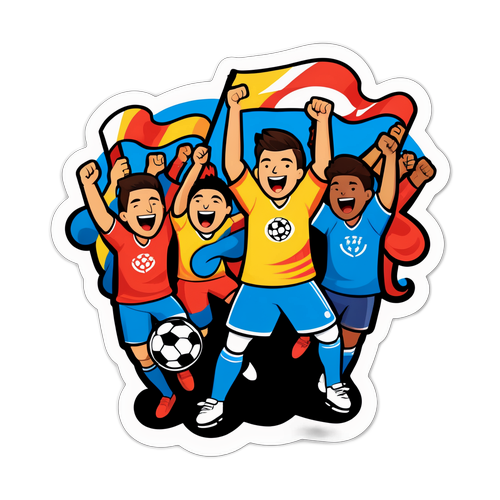 축구팬들이 함께 응원하는 스티커