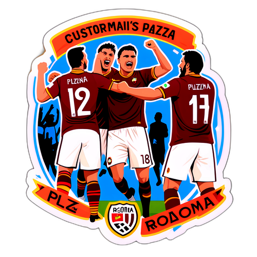 Sticker kỷ niệm trận đấu lịch sử Roma gặp Plzeň
