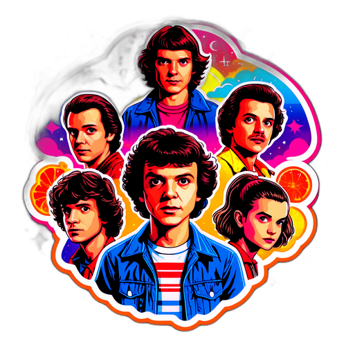 Psychedelische Sticker: Stranger Things Meets Jaren '80