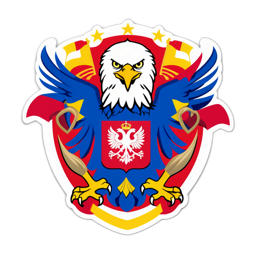 Sticker yenye nguvu ya ndege wa Serbia
