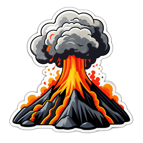 喀姆恰特半岛地震火山喷发贴纸