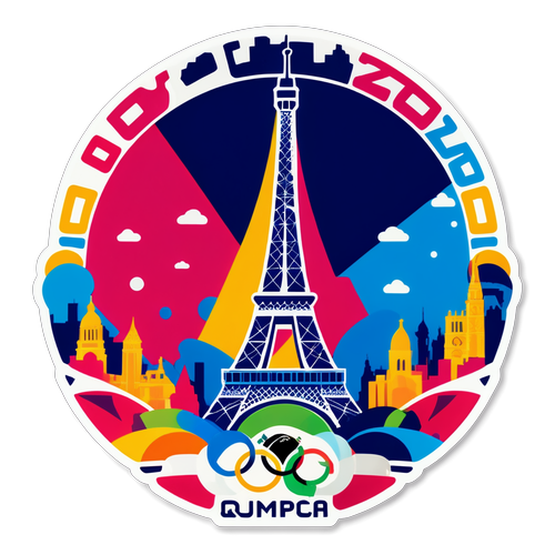 Sherehekea Ufufuo wa Michezo ya Olimpiki Ufaransa 2024 na Sticker Yenye Mtazamo wa Mnara wa Eiffel!