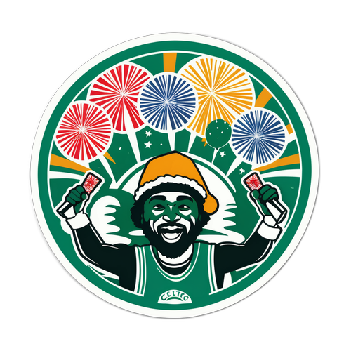 Autocollant festif des Celtics