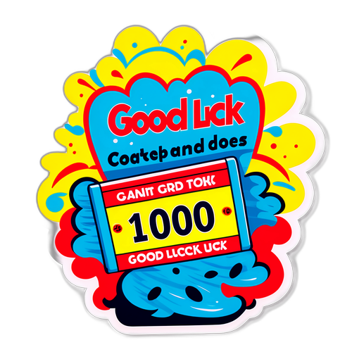 Thiết kế nhãn dán vé số với thông điệp “Chúc may mắn”