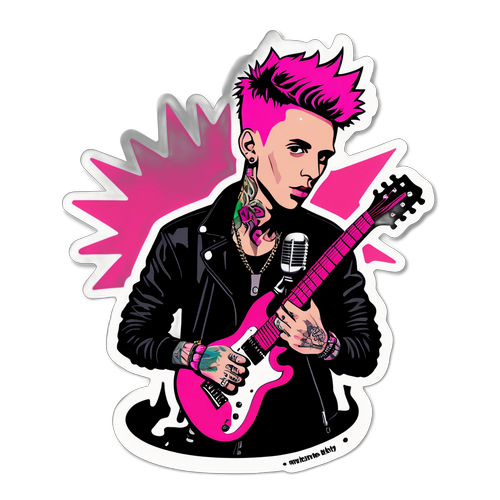 Adesivo Divertente di Machine Gun Kelly