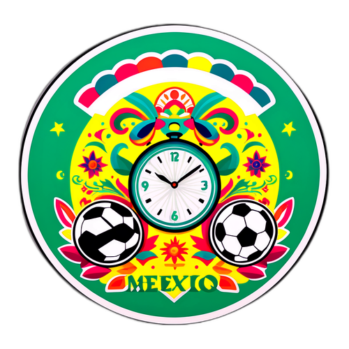 Vibrant Mexico Soccer Time Sticker