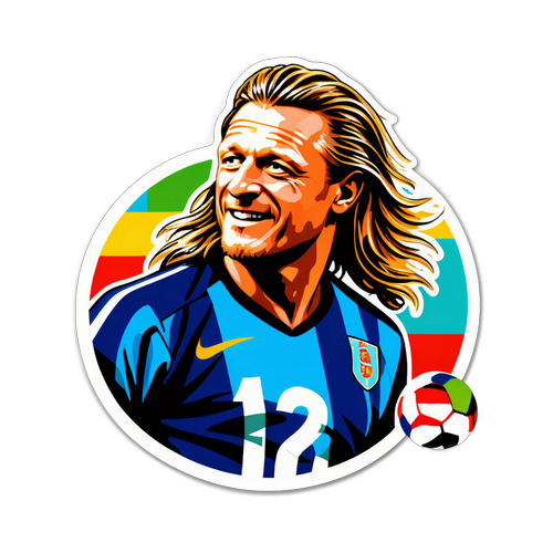Autocollant d'Emmanuel Petit dans un rêve footballistique