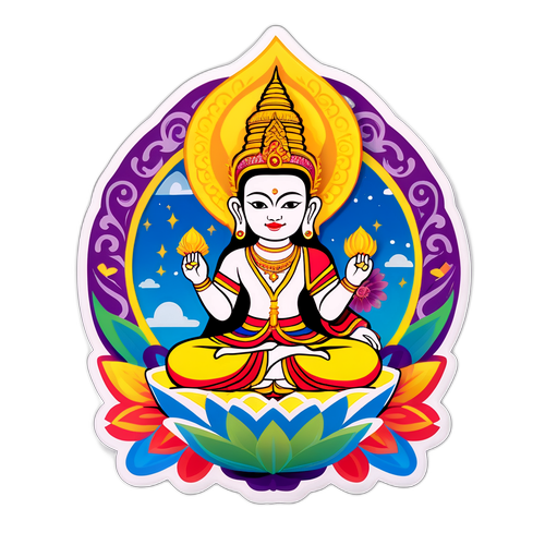 Stiker Budha Berwarna Warni