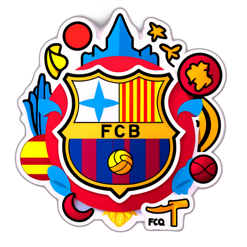 Sticker jucăuș cu logo-ul FC Barcelona