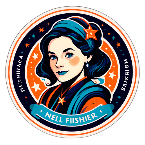 Isang estilong portrait ni Nell Fisher na napapalibutan ng mga papuri