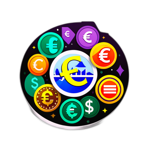 Autocollant symbolisant le taux de change euro/dollar