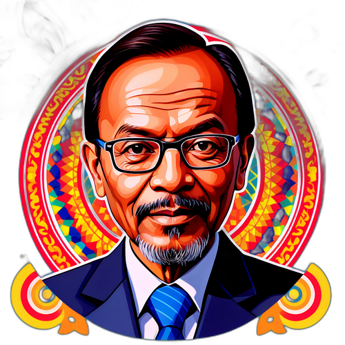 Sticker Potret Berwarna Anwar Ibrahim