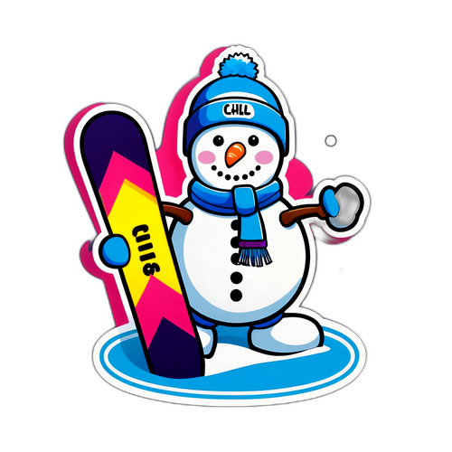 Figurka Śnieżnego Człowieka z Deską Snowboardową