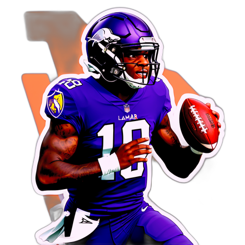 Dynamic Lamar Jackson Action Sticker