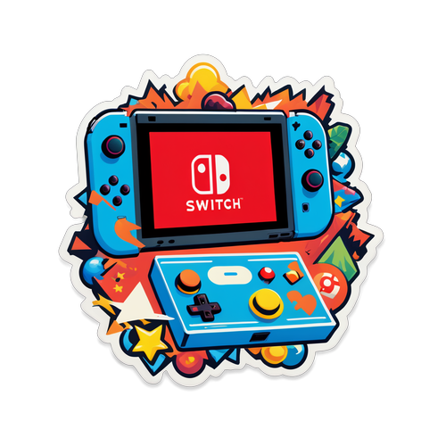 Design di adesivo retro gaming con logo Nintendo Switch