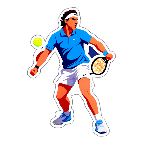 Sticker von Lorenzo Musetti auf dem Tennisplatz