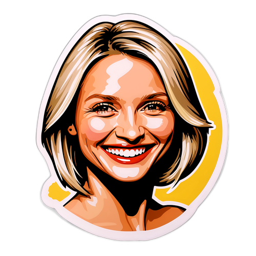 Autocollant stylisé de Cameron Diaz