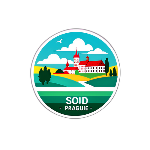 Roztoky u Prahy - minimalistický design letního motivu