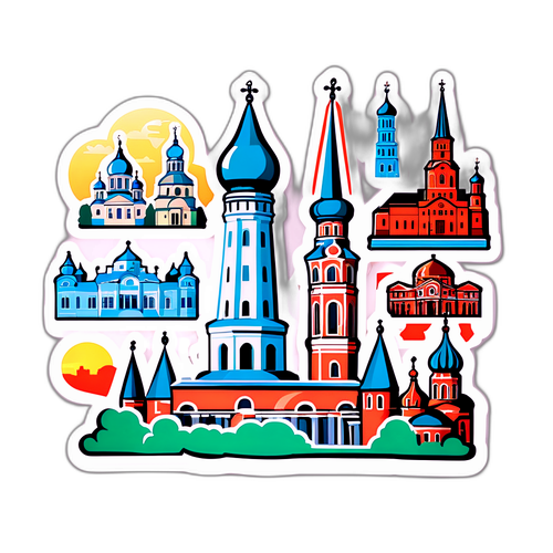 Наклейка з зображеннями відомих місць Вознесенська