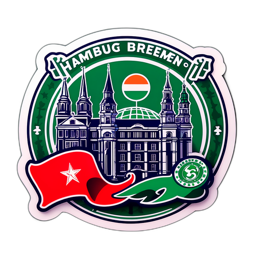 Kichapisho cha Sanaa kinachowakilisha Ushindani wa Hamburg na Werder Bremen