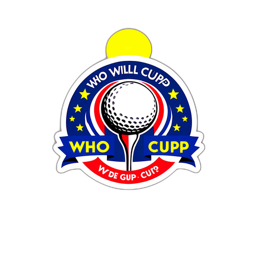 Design nálepky s golfovým míčkem a holí pro Ryder Cup