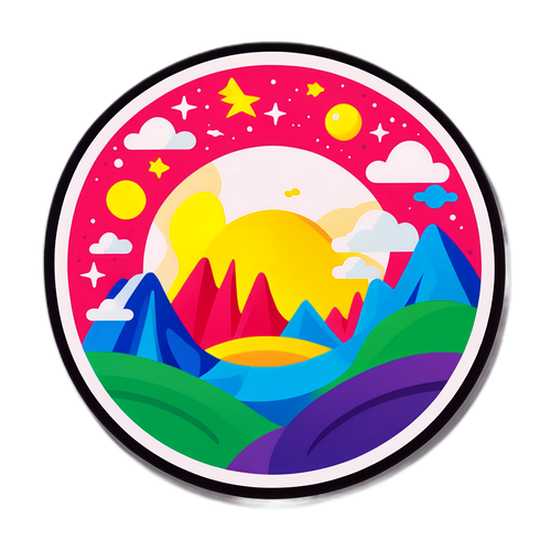 따뜻한 디자인의 스티커