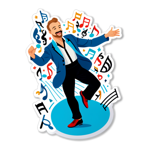 Unleash Your Inner Dancer: Dance Like Artem Chigvintsev with This Whimsical Sticker!