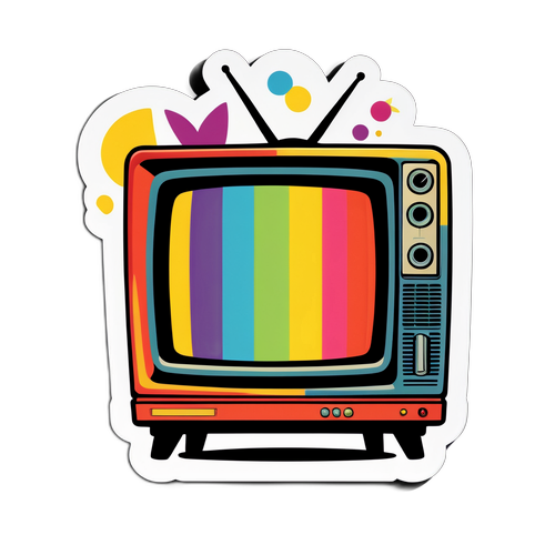Sticker sur l'art de la télévision