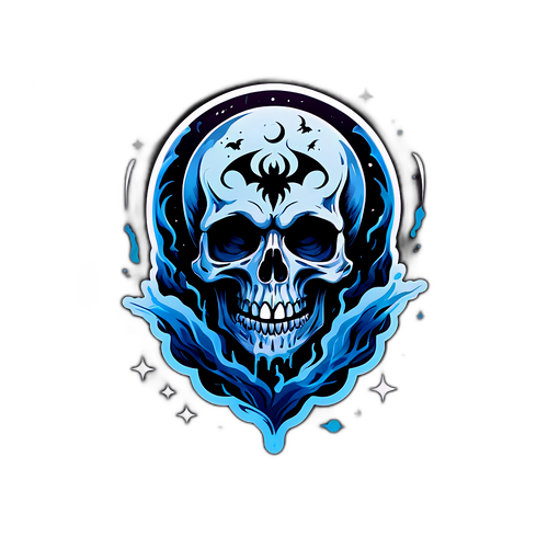Temná lebka v mystickém ovzduší
