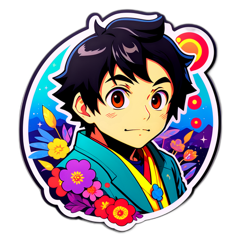 ヤスシ・ナナモト風アートスタイルステッカー