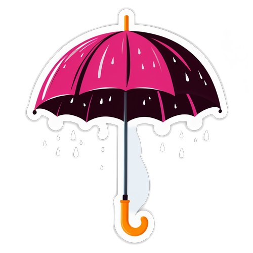 Fröhlicher Regenschirm im Regen