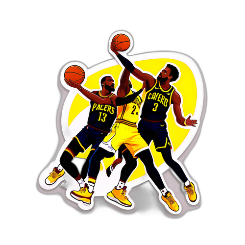 Ilustração de um Jogo Empolgante entre os Pacers e Cavaliers