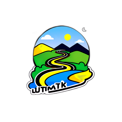 Minimalist Winding Road Sticker Design