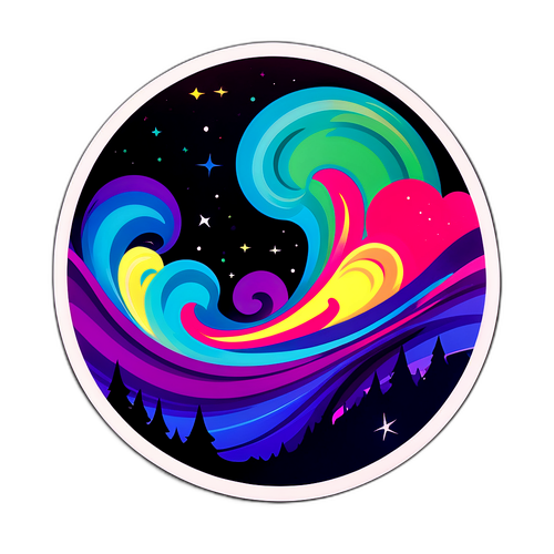 오로라의 독특한 흐름을 표현한 디자인