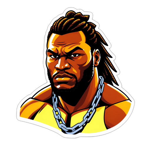 Sticker de Ngannou en mode introspection