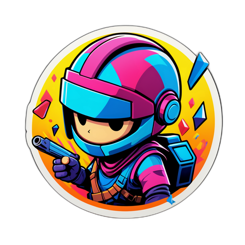 Autocollant d'un personnage emblématique de jeu vidéo