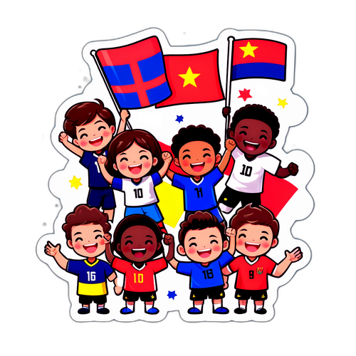 축구 팬들이 행복하게 응원하는 장면