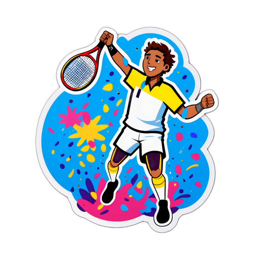 Joueur de tennis célébrant une victoire