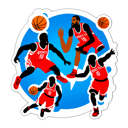 Masayang Sticker ng mga Manlalaro ng Basketbol
