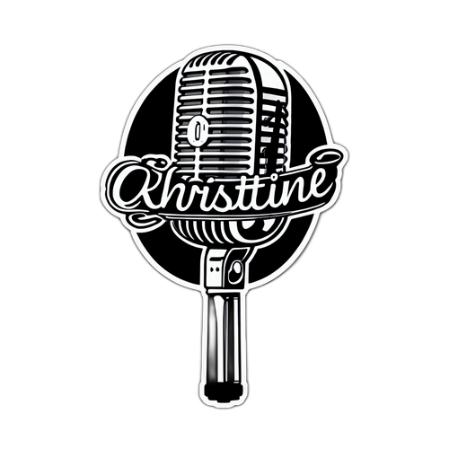 Vintage sticker met naam 'Christine Ockrent'