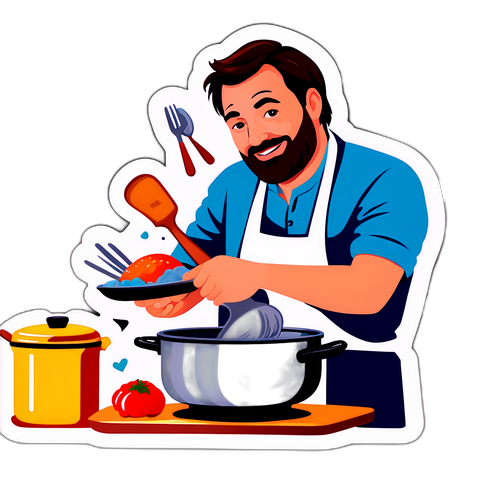 Sticker van Cyril Lignac in de keuken