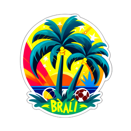 Stiker Bertemakan Tropika Brazil vs Paraguay