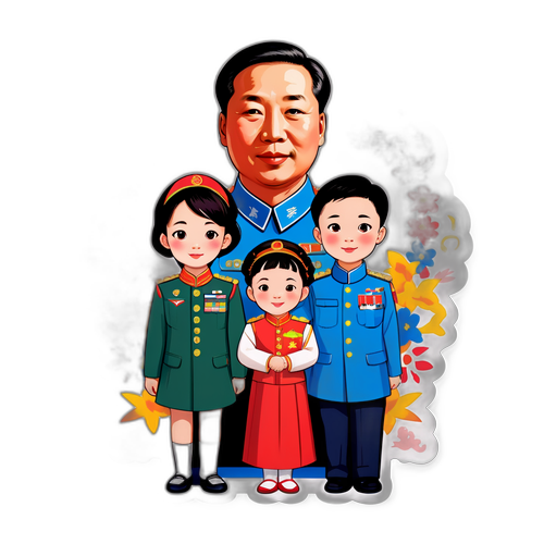 毛新宇家庭参加九月三日军事阅兵贴纸