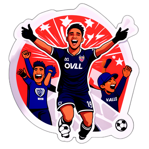 Dibujo de jugador de fútbol celebrando un gol